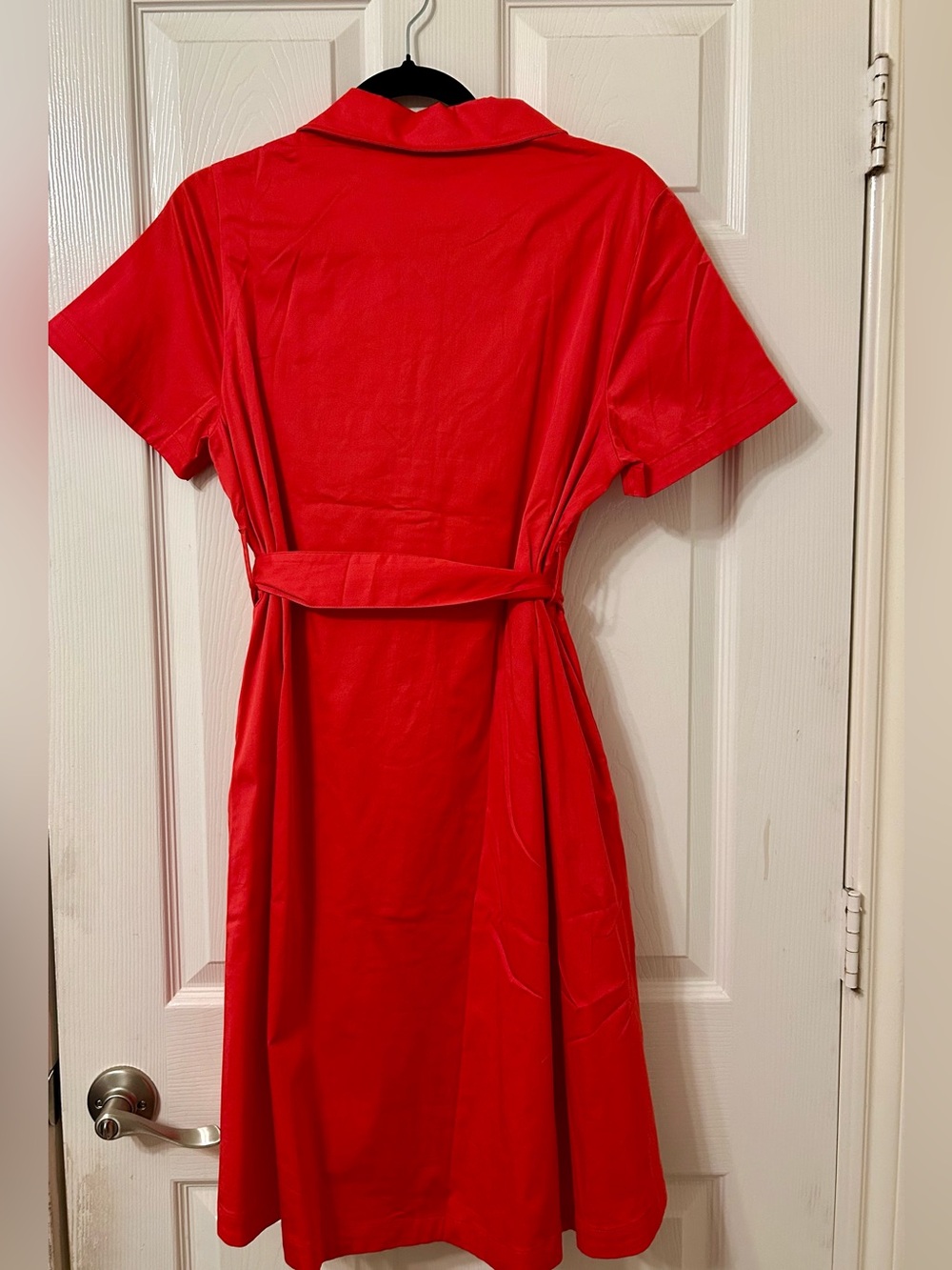 Hermoza Red Shirt Dress with Tie Waist - Picture 3 of 7